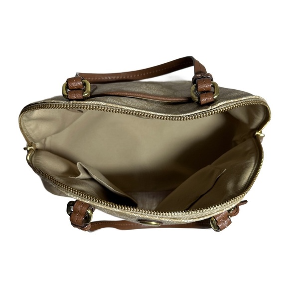 Coach Peyton Cora F24606 Tan Signature Coated Canvas Domed Satchel Bag - Picture 4 of 7